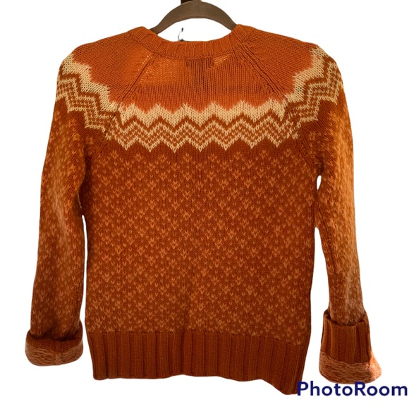 RARE 2000s AEO FAIR ISLE LAMBSWOOL KNIT SWEATER RARE ORANGE OMBRÉ ⭐️⭐️⭐️⭐️⭐️ - Picture 2 of 9